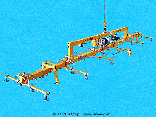 ANVER Twenty-Four Pad Electric Powered High Flow Custom Vacuum Lifter for Lifting & Handling Fiberglass Roofs 40 ft x 8 ft (12 m x 2.4 m) up to 1250 lb (567 kg)